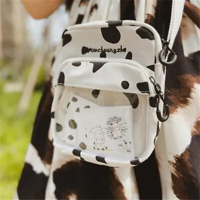 £10.79 • Buy Girls Harajuku Cute Cow Print ITA Bag Transparent Crossbody Shoulder Bags