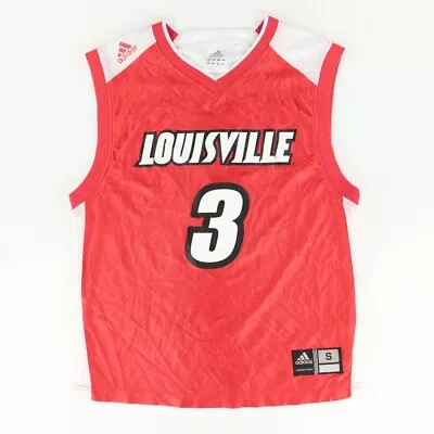 VTG Adidas Louisville Cardinals Basketball Colorblock V-Neck Jersey Red Men's S • $10.99