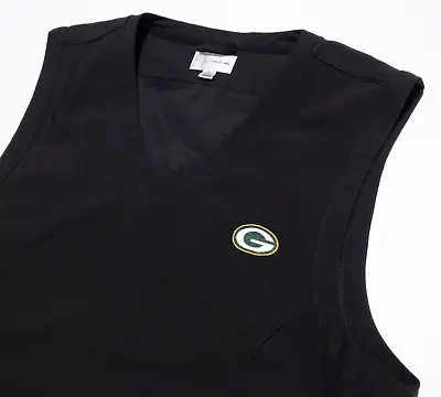 Green Bay Packers Vest Men's Small Cutter & Buck Windbreaker Black NFL Football • $8.98