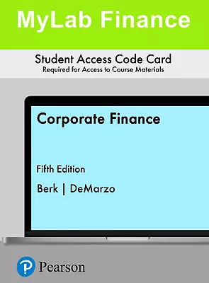 MyFinanceLab With EText For MyLab “Corporate Finance” (access Card Only—no Book) • $69.99