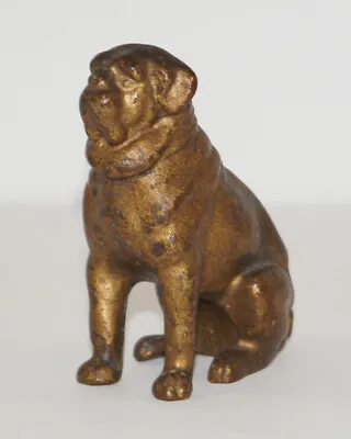 Antique Pug Dog Cast Metal Kyser & Rex Paperweight Bank Companion Folk Art • $95