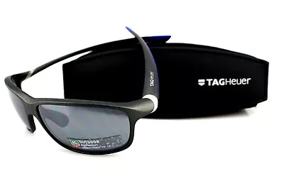 RARE New TAG HEUER 27 Degrees Matte Black Blue Polyvalent Sunglasses TH6021 904  • £361.49