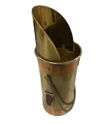 Vintage Brass And Copper Miniature Coal Scuttle - For Holding Matches • £24.99