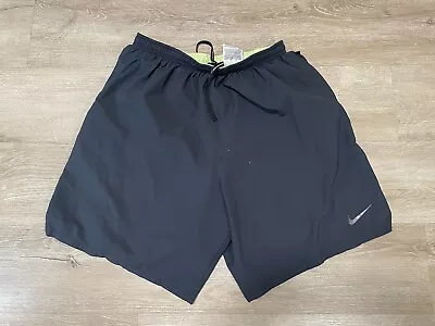 Nike Black Volt Dri-Fit Flex Vented 7  Lined Men’s Sz M Running Shorts • $23.80