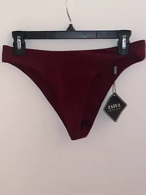 Zaful Red Burgandy Ribbed Bikini Bottoms Size M ( 6) New NWT • $8.99