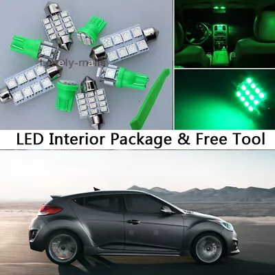 8PCS Blubs Green LED Interior Lights Package Kit Fit 12-2016 Hyundai Veloster J1 • $10.77