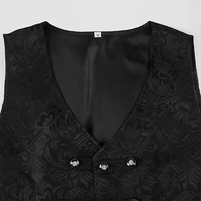 Tailored Formal Gothic Steampunk Victorian Cosplay Waistcoat Mens Brocade • £22.99