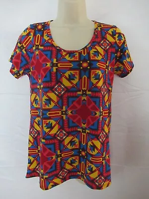 LuLaRoe Irma Tunic Top Size XS Bright Aztec Tribal Print Multi Color Pattern • $5