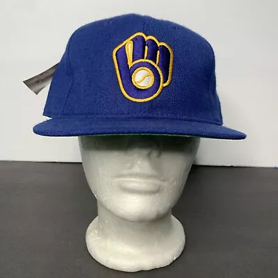 Vintage 80’ 90’ Milwaukee Brewers Hat Baseball Cap Fitted 7 5/8 New Era MLB USA • $95