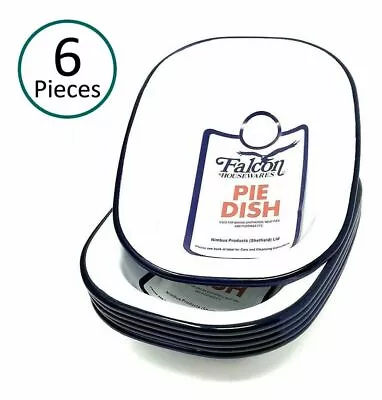 6 X Falcon Enamelware Pie Dish Oblong Dish Cookware Oven Bake Ware New • £18.99