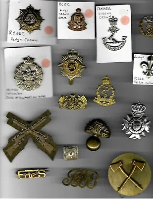 Military Badge And Collar Group Lot Ww Ii-1950's 15 Pcs • $22.95