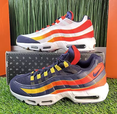 Nike Air Max 95 Houston Away Blue Orange Mens Shoes AV7939-400 Size 10 • $159