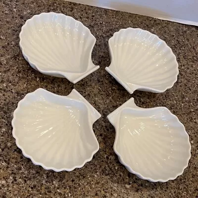 Set Of 4 Seashell Scallop Shell Shaped Baking Dishes Oven Safe Ceramic Japan VTG • $39