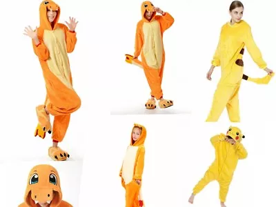 UK Animal Pyjamas Pikachu Onesie11 Kids Cartoon Charmander Costume Pyjama M1 • £14.07