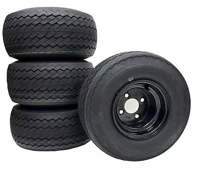 4-Pk Black Golf Cart Rims Tires 18-850-8 18X8.50-8 18 X 8.5 X 8 Wheels Fit EZGO • $189.97