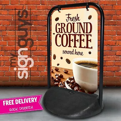 Ground Coffee Drinks A Board Swinger Pavement Sign Aboard Cafe Catering Trailer • £105.99