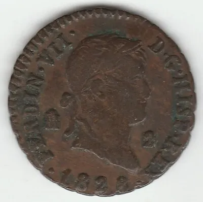 1828 Spain 2 Maravedis Segovia Fernando VII Copper Nice Grade • $20