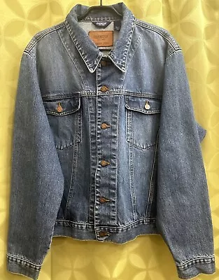 XXL Blue OSHKOSH 1895 Denim Dungaree TRUCKER Jean JACKET Fast Free USA Shipping • $39.99