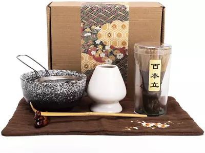 Bamboo Matcha Tea Whisk Set (Chasen) Matcha Bowl (Chawan) Bamboo Scoop (Chashaku • $35.10