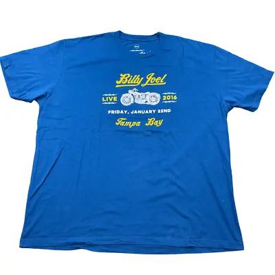 Official Billy Joel 2016 Concert T Shirt Men's Size 3XL XXXL Tampa Bay Blue Tee • $32.60