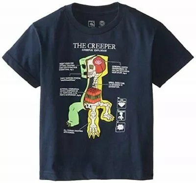 Jinx Minecraft Creeper Anatomy Youth Boy's T-shirt Navy *check For Size* • $9.99