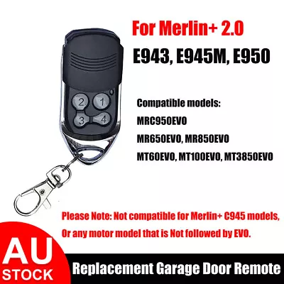 For Merlin+ 2.0 E945M E950 E943 Garage Gate Door Remote Control 433.92mhz • $20.89