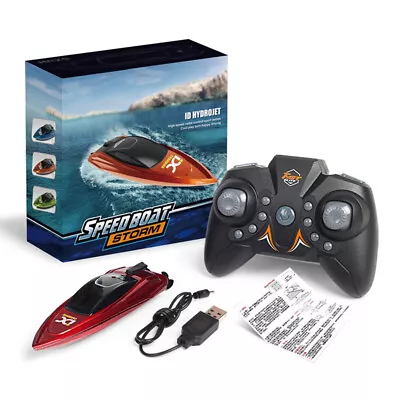 Mini RC Boats 2.4G High Speed Racing Boat 4CH Remote Control W/ LED Light Red • $17.99