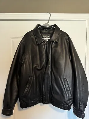 Eddie Bauer Genuine Leather Jacket Lamb Skin Goose Down. **Excellent Condition** • $150