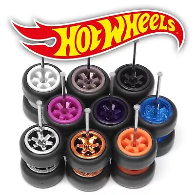 1/64 Scale TE37 6 SPOKE V2 LIMITED Real Riderz Wheels Rims Tires Set Hot Wheel • $3.99