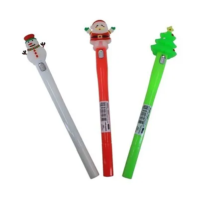 Light Up Christmas Ballpoint Ink Pen For Stocking Filler (5-765) • £5