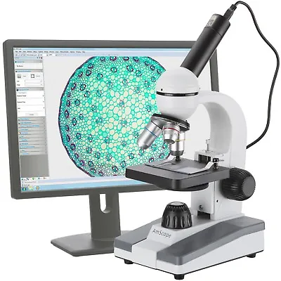 AmScope Biological Compound Microscope + USB Digital Camera Multi-Use + Student • $234.37