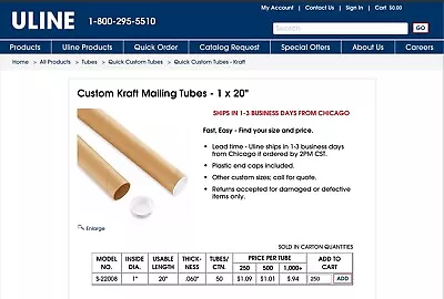 Mailing Tubes • $0.99