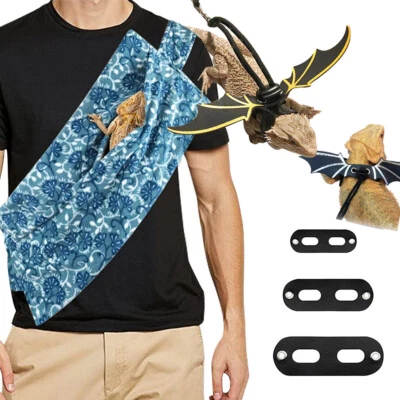 $8.59 • Buy Bearded Dragon Reptile Carrier + Adjustable Reptile Lizard Sling Leash Harness