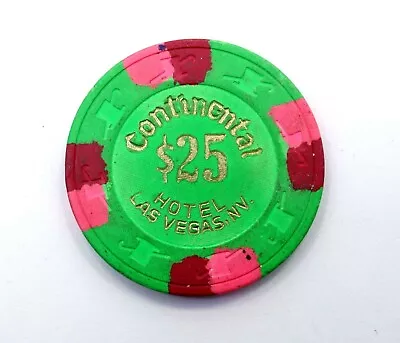 Vintage 1st ISSUE SERIES $25 CONTINENTAL Hotel LAS VEGAS CASINO Coin POKER CHIP • $89.99