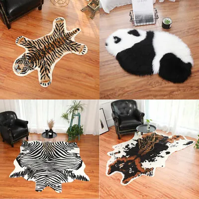 Faux Fur Animal Skin Area Rug Cowhide Carpet Floor Mat Bedroom Living Room Decor • $37.61