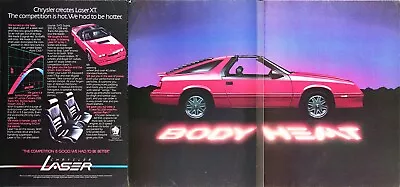 1985 CHRYSLER LASER XT Genuine Vintage Ad ~ Turbo T-Bar Roof ~ FREE SHIPPING! • $18.88