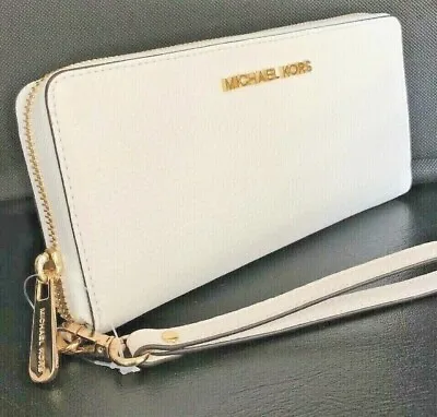 Michael Kors Large Continental Wallet Optic White Leather 35T7GTVE7L $ 298 • $89.99