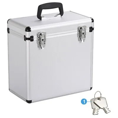 Vinyl LP Storage Box Case Aluminum 12'' Record Storage Case 50 LPs DJ Flight Box • £29.99