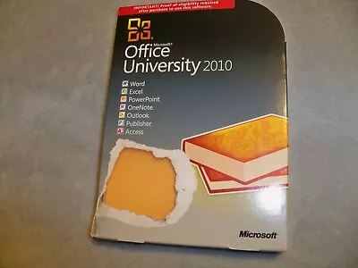 Microsoft Office University 2010 (Academic) Word Excel Full Version DVD + PIN • $23.75