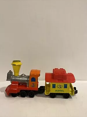 Vintage 1980 Mattel First Wheels Toy Train Engine And Caboose • $12.99