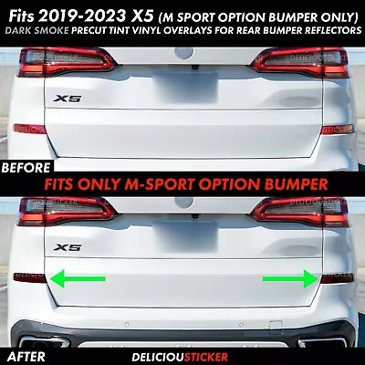 Fits 19-2023 BMW X5 M-SPORT SMOKE Rear Reflectors PreCut Tint Overlay Vinyl • $17.99