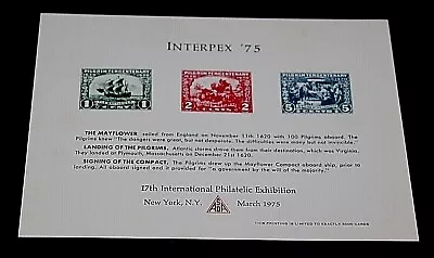 Usa 1975 Interpex 75 Usps Souvenir Cardmint Cond • $11