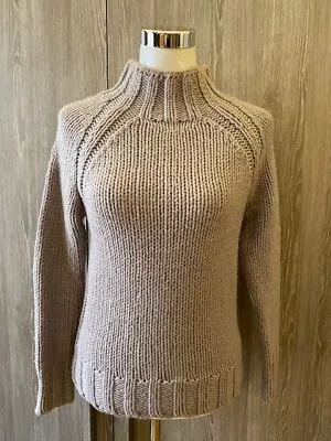 Marc O'Polo Dark Nude High Neck Chunky-knit Jumper XS UK 6-8 NWOT • £30