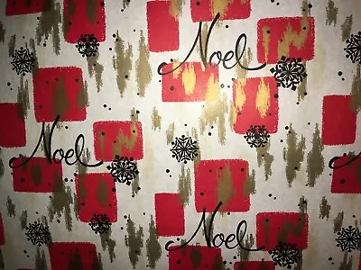 Vtg Christmas Wrapping Paper Gift Wrap Mcm Noel Atomic Era 1960 Nos 20  X 30  • $6.99