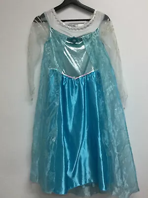 Disney Frozen Elsa Dress Up Girls Size L 10 12 Halloween Costume Disguise Blue A • $19.99