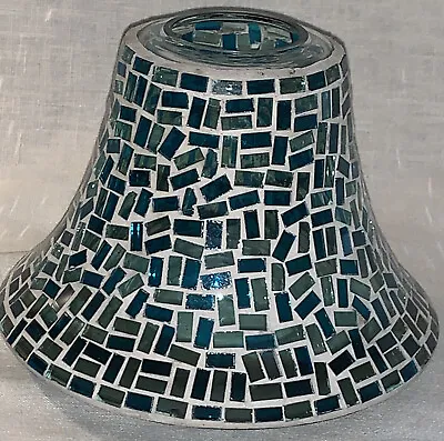 $29.99 • Buy Large Yankee Candle Blue Mosaic Glass Candle Shade Jar Cover