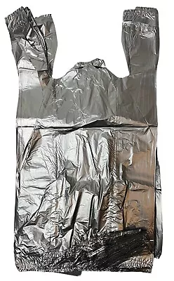 Bags 1/6 Large 22 X 11.5 X 6.5  Black T-Shirt Plastic Grocery Shopping Bags • $13.99