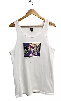 Vintage 90s ANViL Men's Tee Display Your Power Cotton Graphic Tank Top Size L • $19