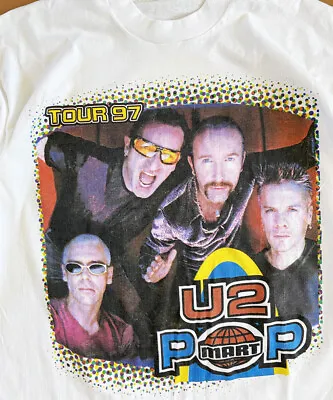 U2 Band PopMart Tour Short Sleeve White All Size Shirt 1C78 • $22.49