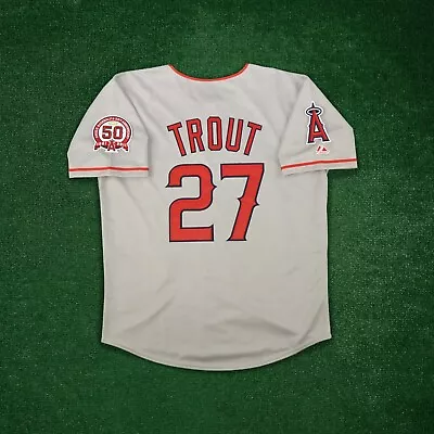 Mike Trout 2011 Los Angeles Angels Grey Road W/ 50th & Team Patch Men's Jersey • $119.99